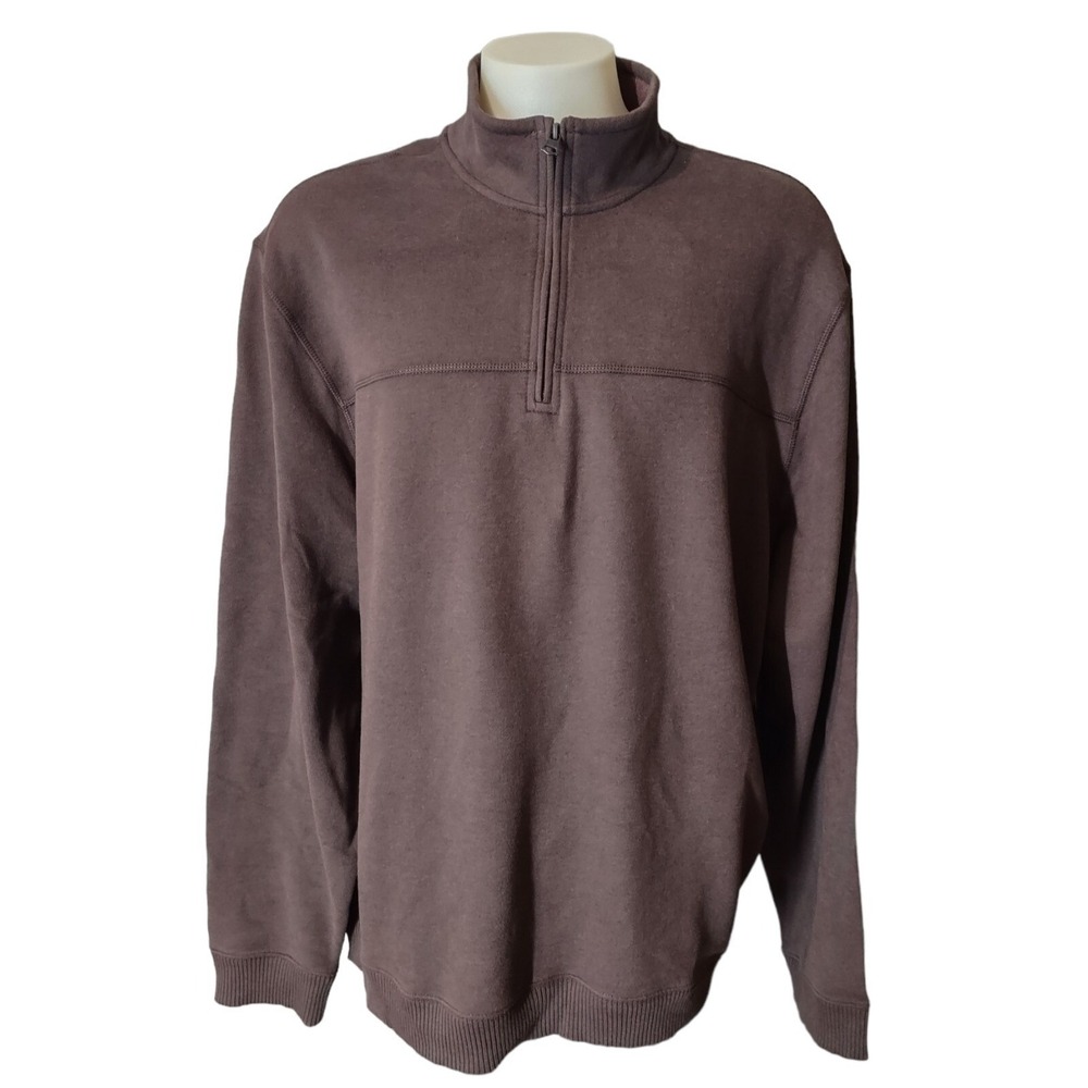 Arrow Pullover 2XLT Men Cabin Core Norm Core Brown Quarter Zip Mock Neck Sweater - Picture 10 of 10